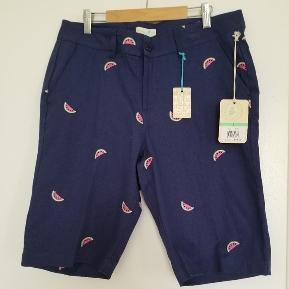 Caribbean Joe Pants - Caribbean Joe Women's Cotton Navy Blue Shorts sz 8